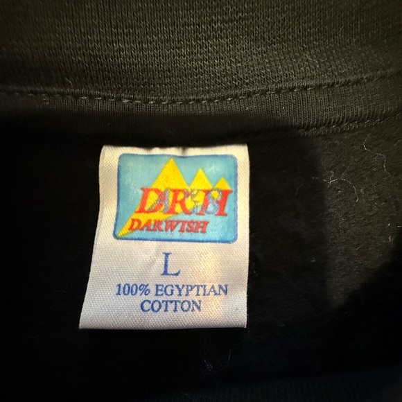 Vintage Darwish L Moonlight Egyptian Ancient Hieroglyphics Cotton Black Crewneck - Picture 3 of 8